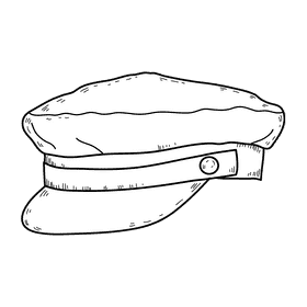 Men breton cap black and white clipart