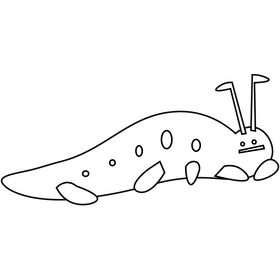 Green caterpillar resting black and white clipart
