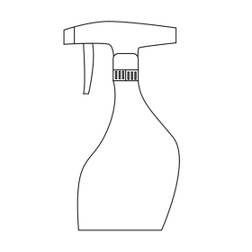 Spray cleaning drawing black and white clipart