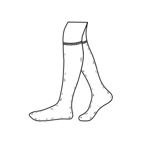 Knee high sock black and white clipart
