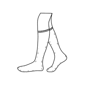 Over the calf sock black and white clipart