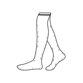 Over the knee sock black and white clipart