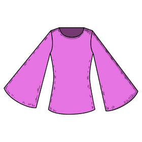 Bell sleeve blouse clipart