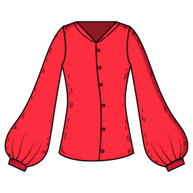 Bishop sleeve blouse clipart