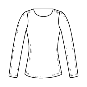 Long sleeve blouse black and white clipart