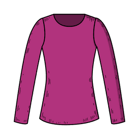 Long sleeve blouse clipart