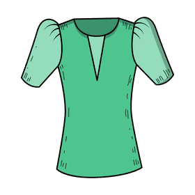 Tucked sleeve blouse clipart