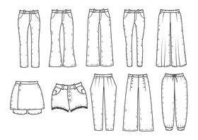 Women pants black and white vector