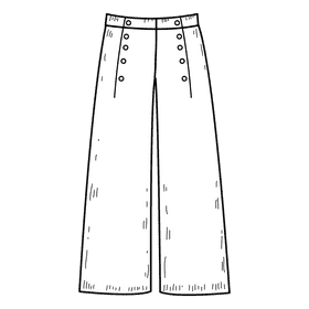 Women sailor pant black and white clipart