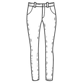 Women skinny pant black and white clipart