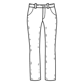 Women straight pant black and white clipart