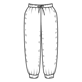 Women sweat pant black and white clipart