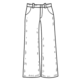 Women wide leg pant black and white clipart