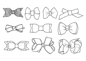 Baby hair bow black and white vector