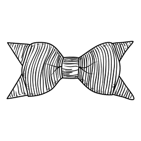 Baby cadeau bow black and white clipart