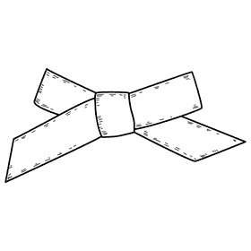 Baby hand tied bow black and white clipart