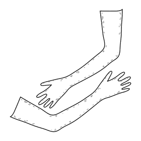 Arm long gloves black and white clipart