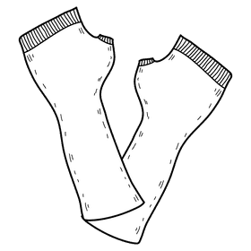 Arm warmer gloves black and white clipart