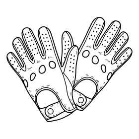 Driving gloves black and white clipart