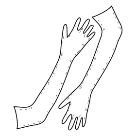 Elbow length gloves black and white clipart