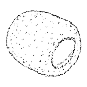 Muff gloves black and white clipart