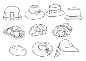 Women hat black and white vector