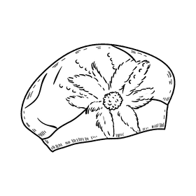 Women beret hat black and white clipart