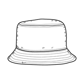 Women buckett hat black and white clipart