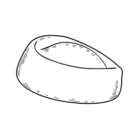 Women calot hat black and white clipart