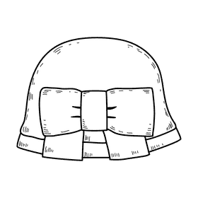 Women cloche hat black and white clipart