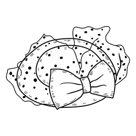 Women cocktail hat black and white clipart