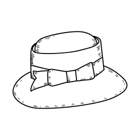 Women lampshade hat black and white clipart
