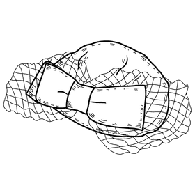 Women pillbox hat black and white clipart