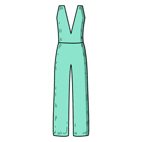 Deep v neck jumpsuit clipart