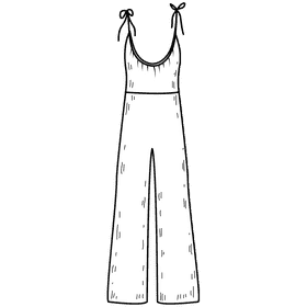 Empire jumpsuit black and white clipart