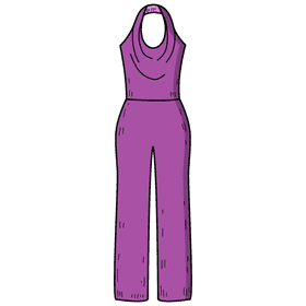 Halter neck jumpsuit clipart