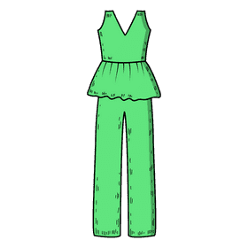 Peplum jumpsuit clipart