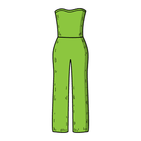 Strapless jumpsuit clipart