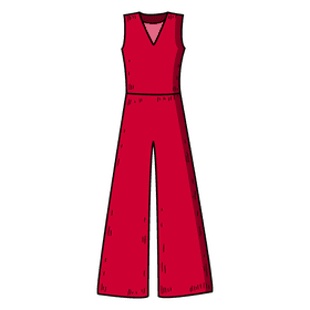 Wide leg jumpsuit clipart