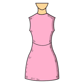 High neck gown clipart