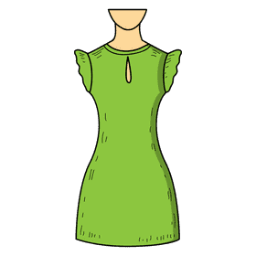 Keyhole neck gown clipart