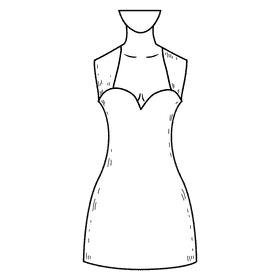 Queen ann neck gown black and white clipart