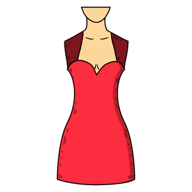 Queen ann neck gown clipart