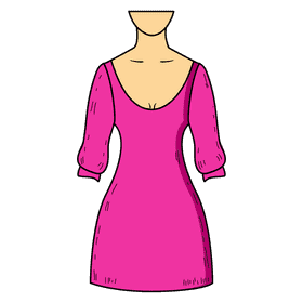 Scoop neck gown clipart