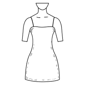 Spaghetti strap neck gown black and white clipart