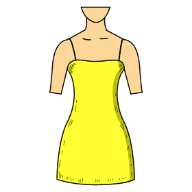 Spaghetti strap neck gown clipart