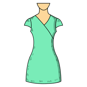 Surplice neck gown clipart