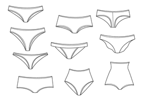 Panties black and white vector