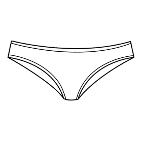 Bikini panties black and white clipart