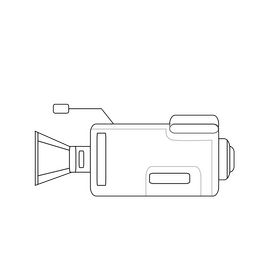 Video camera drawing black and white clipart